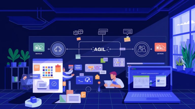 Graphic showing applications of QA in industries like manufacturing, software development, and healthcare.